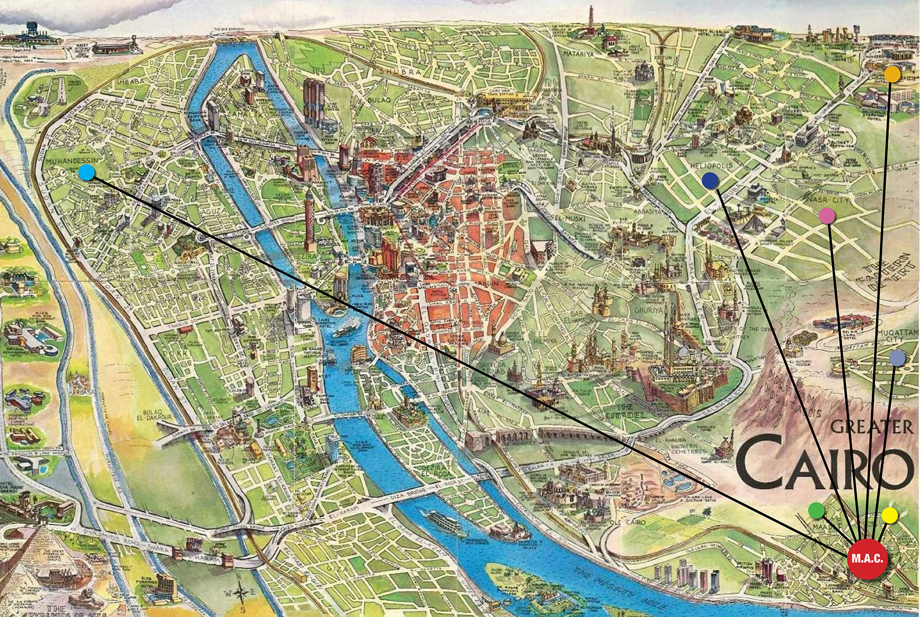 Map Cairo Map - Bus Lines